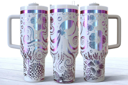Octopus Ocean Laser Engraved 40oz Tumbler