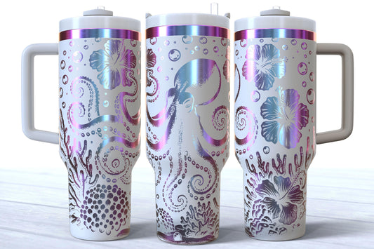 Octopus Ocean Laser Engraved 40oz Tumbler