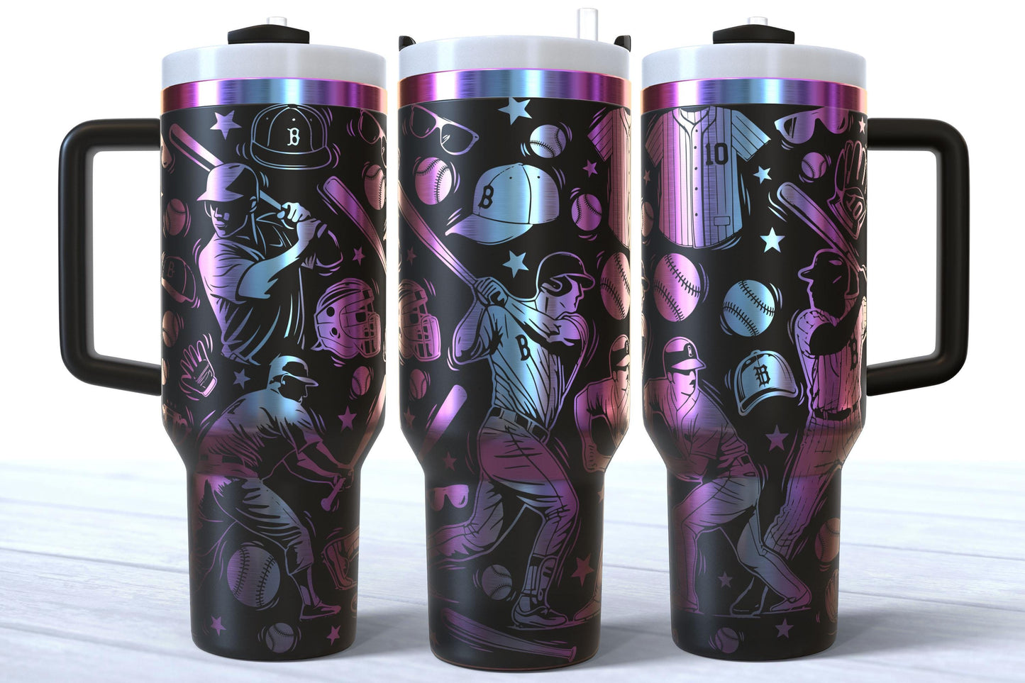 Laser Engraved Baseball Makerflo Tumbler