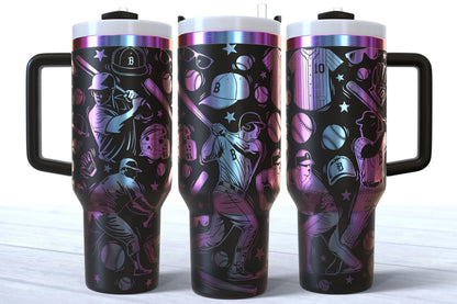 Laser Engraved Baseball Makerflo Tumbler