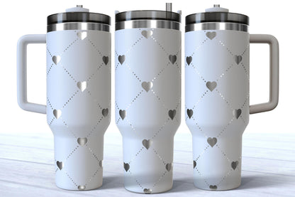 Valentine's Day Laser Engraved Patterned Hearts Tumbler
