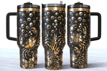 Laser Engraved Ocean Crab 40oz Makerflo Tumbler