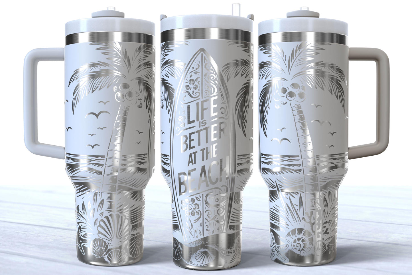 Life Is Better At The Beach Laser Engraved 40oz Makerflo Tumbler