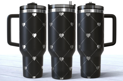 Valentine's Day Laser Engraved Patterned Hearts Tumbler