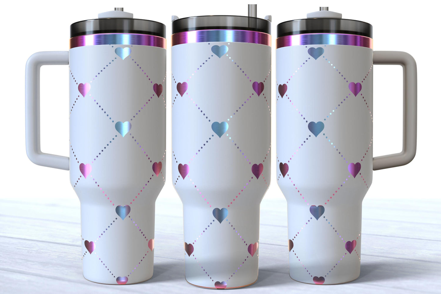 Valentine's Day Laser Engraved Patterned Hearts Tumbler