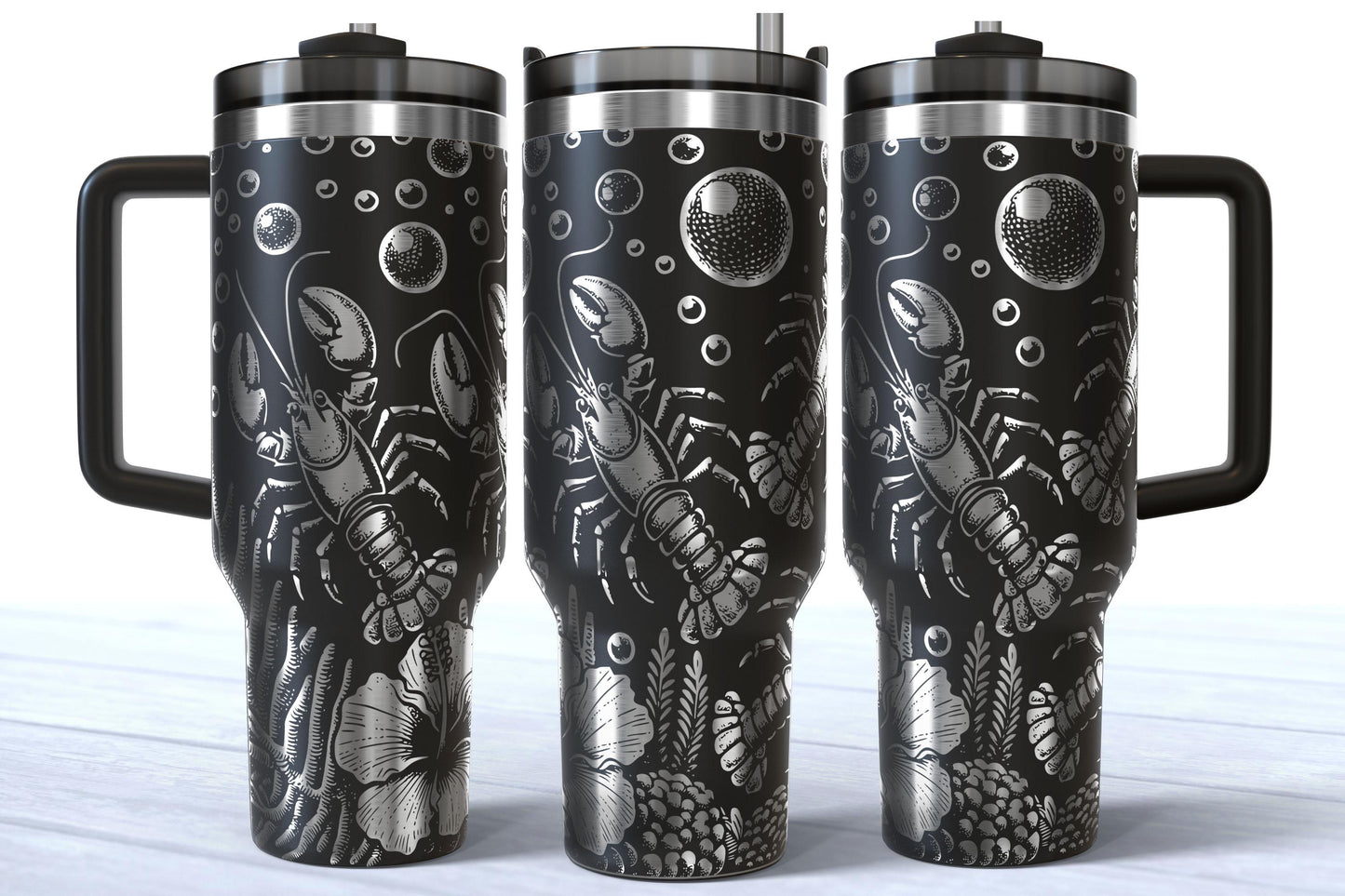 Laser Engraved 40oz Stainless Steel Lobster Tumbler