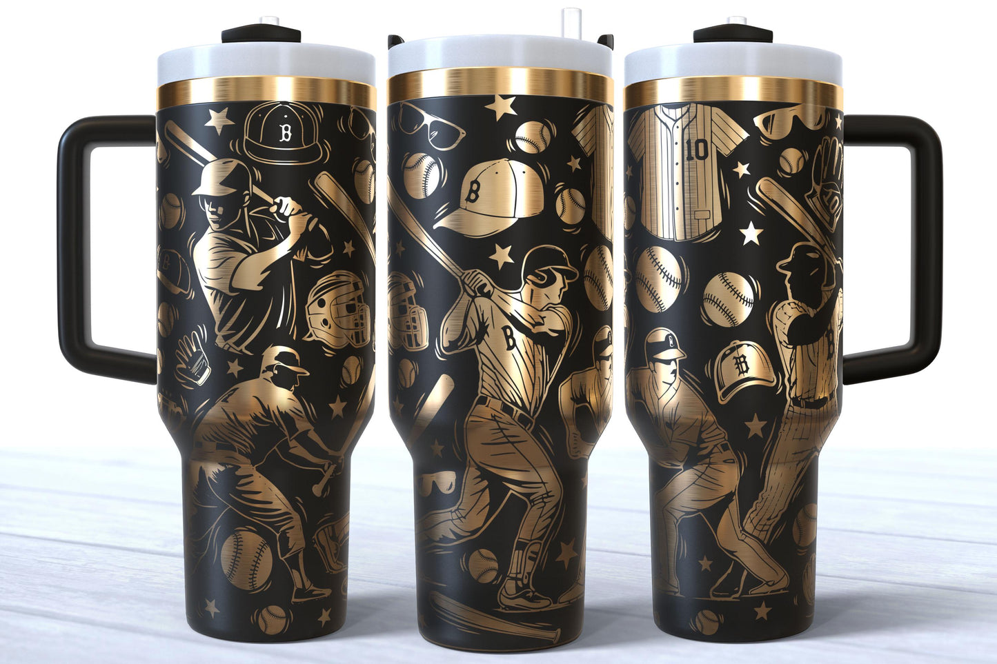 Laser Engraved Baseball Makerflo Tumbler