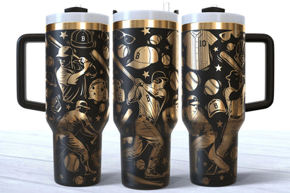 Laser Engraved Baseball Makerflo Tumbler