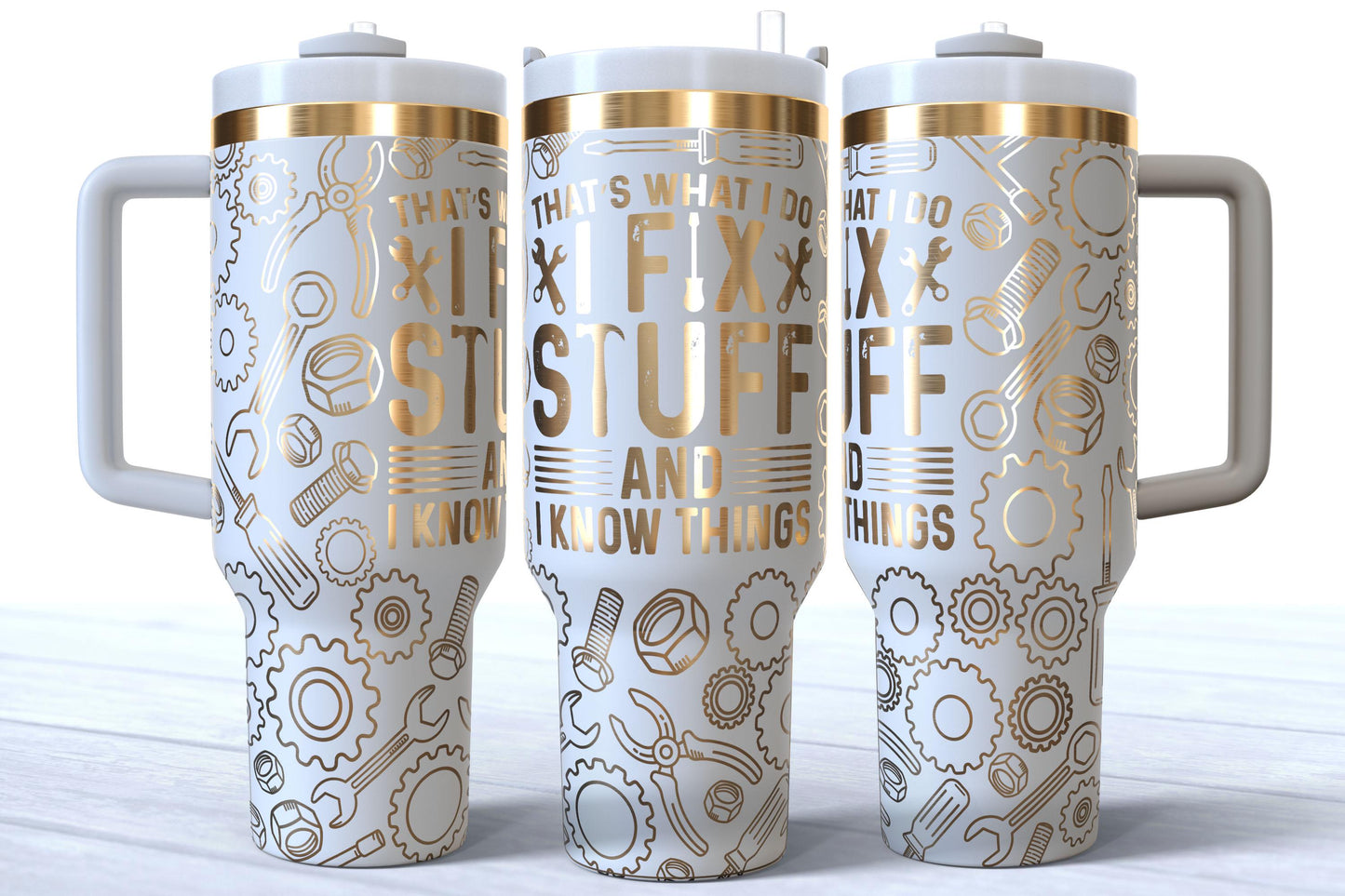 Laser Engraved 40oz Dad/Mechanic/Repair Man Makerflo Tumbler