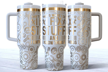 Laser Engraved 40oz Dad/Mechanic/Repair Man Makerflo Tumbler