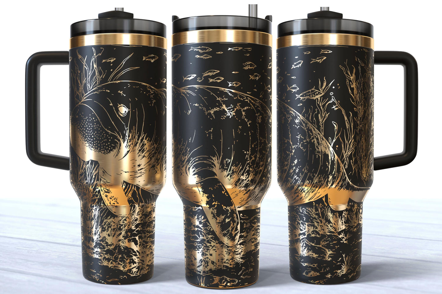 Laser Engraved Ocean Manatee 40oz Makerflo Tumbler