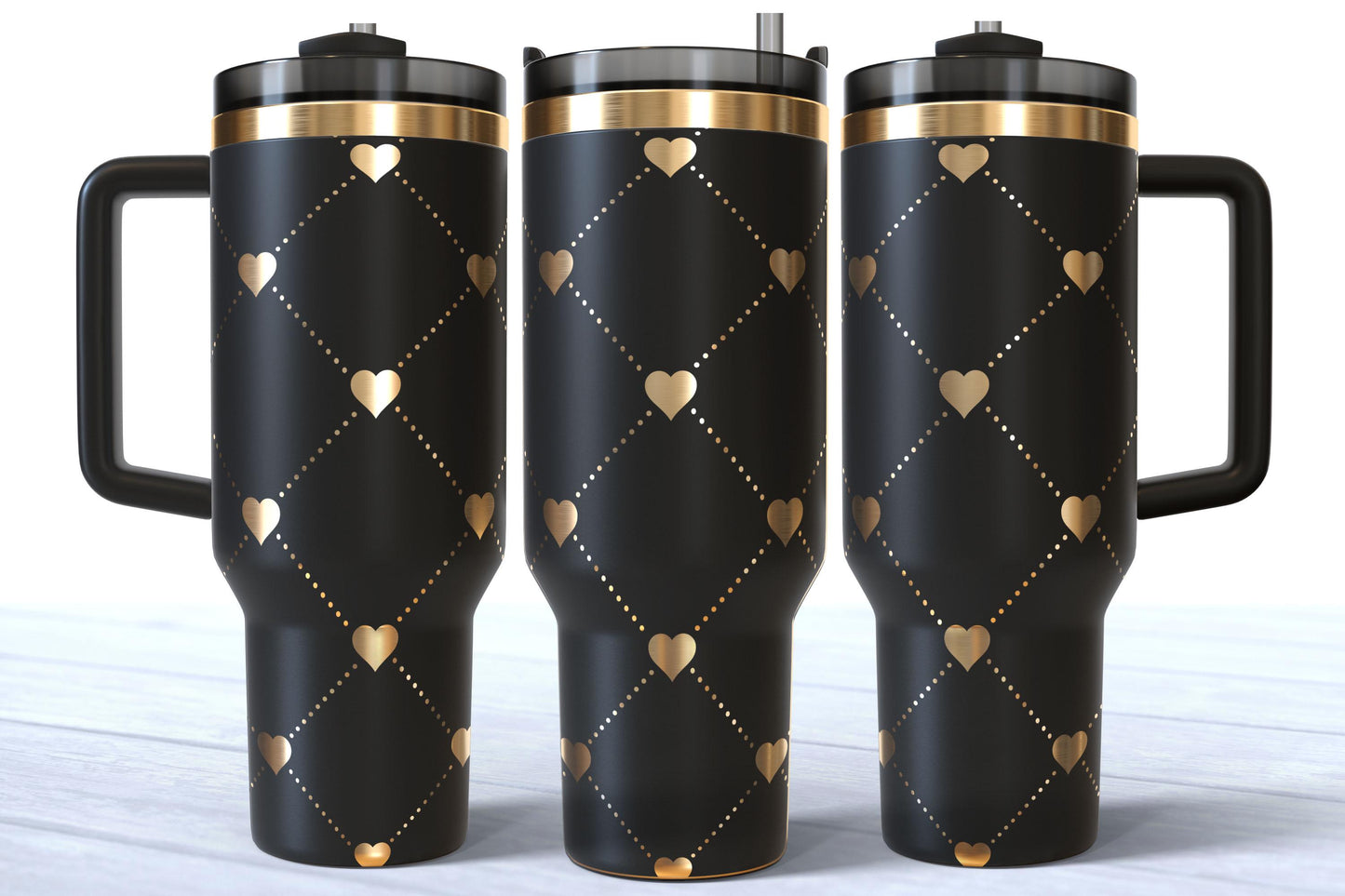 Valentine's Day Laser Engraved Patterned Hearts Tumbler