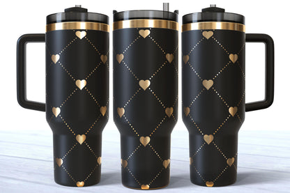 Valentine's Day Laser Engraved Patterned Hearts Tumbler