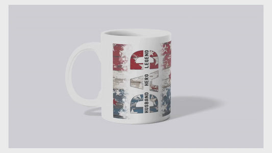 Dad Mug | Patriotic Red White & Blue | 11oz & 15oz Ceramic Coffee Cup