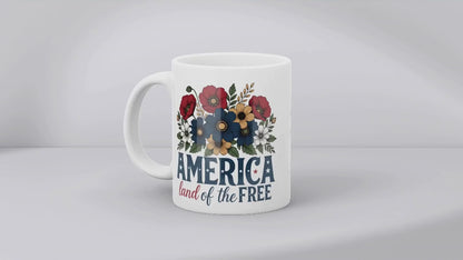 America Land of The Free Mug | 11oz & 15oz Ceramic Coffee Cup